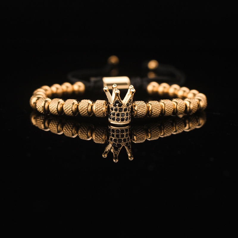12:Golden crown with black zirconium