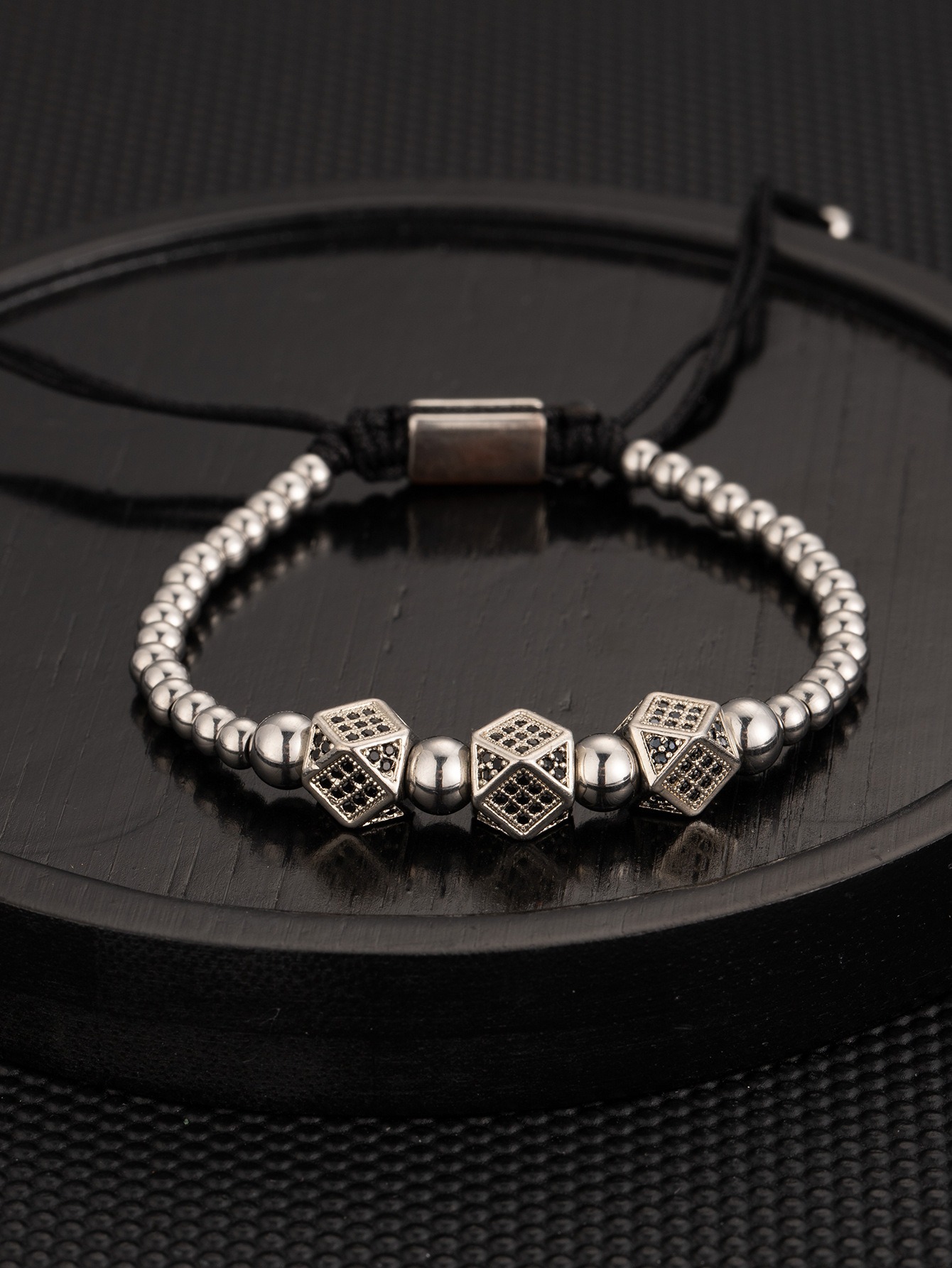 24:Steel color dice bracelet