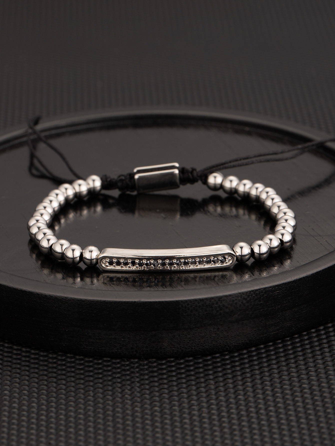 30:Steel color long bracelet