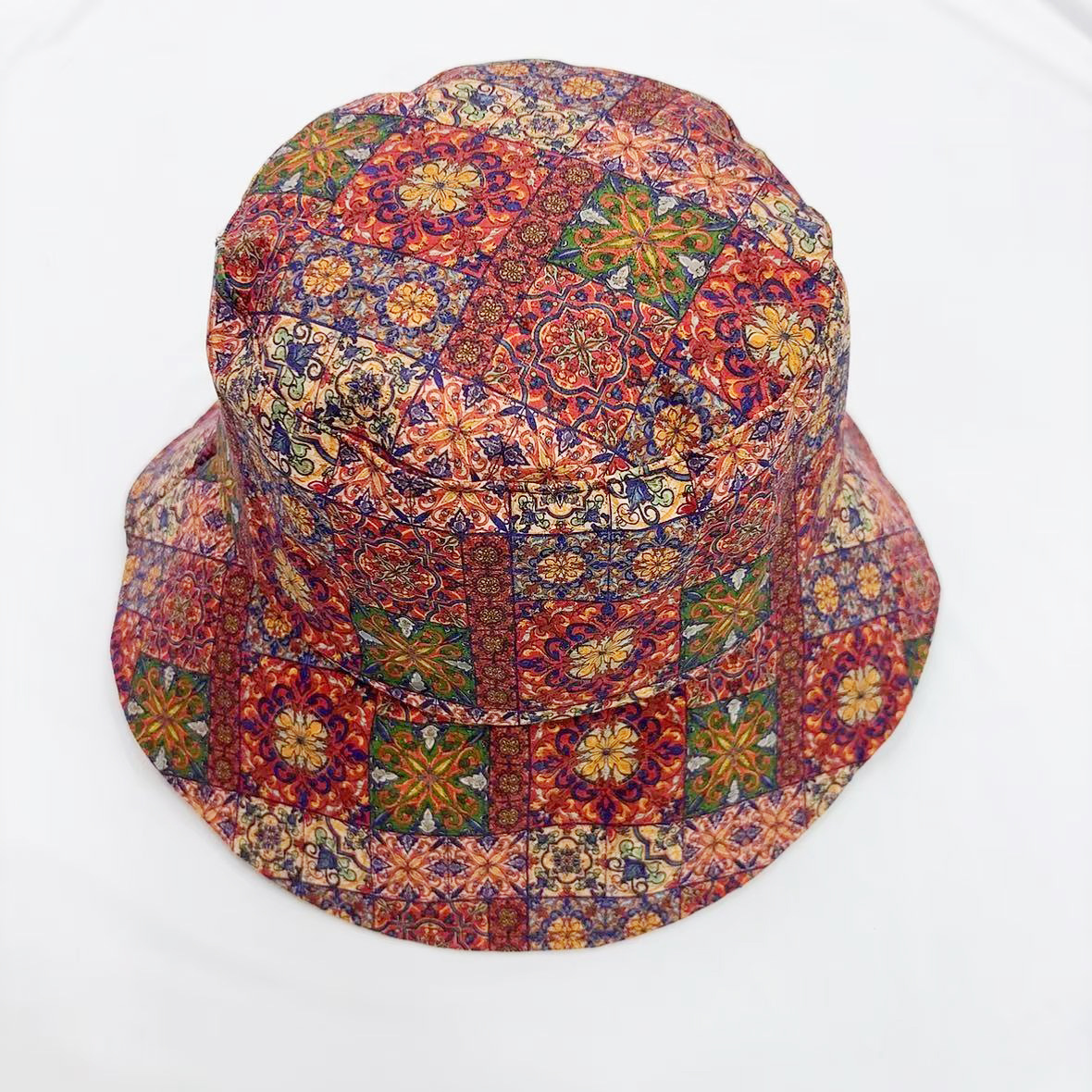 Red plaid bucket hat