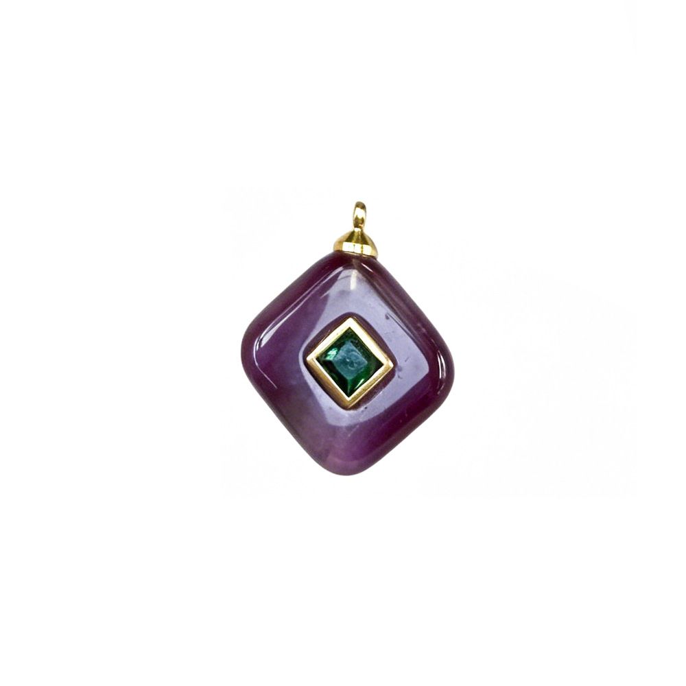 16:Diamond shaped purple chalcedony