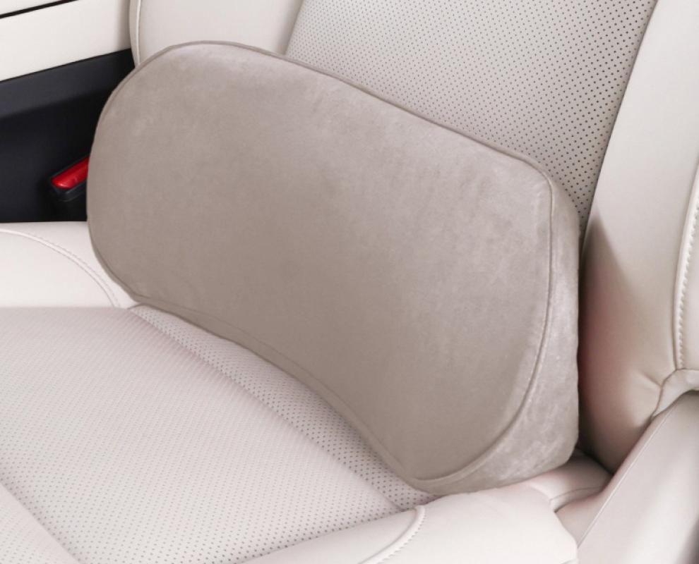 Suede lumbar support- almond gray
