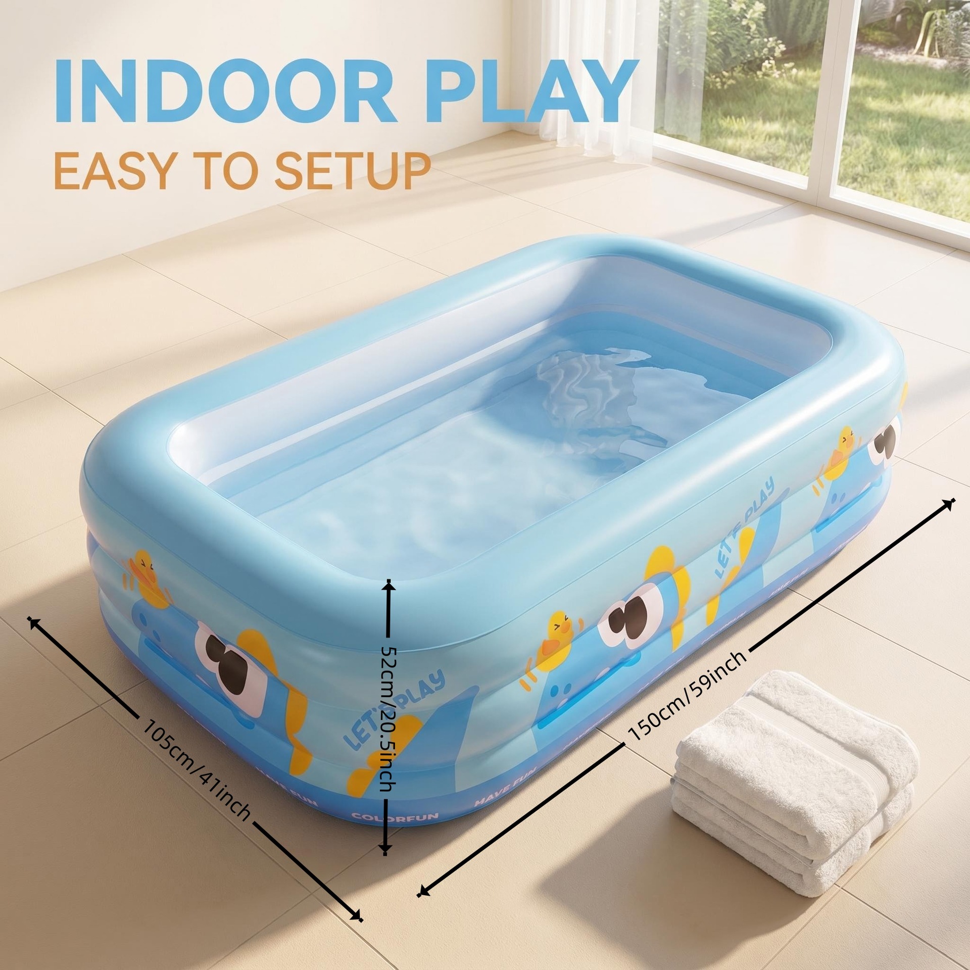 Blue 2.1m 3-layers with wireless air pump