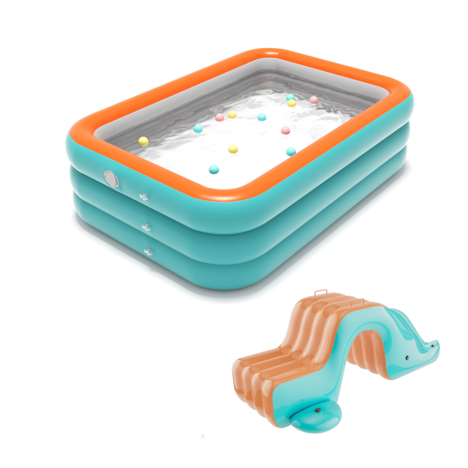 2.1m-3 layer pool with slide/without pump