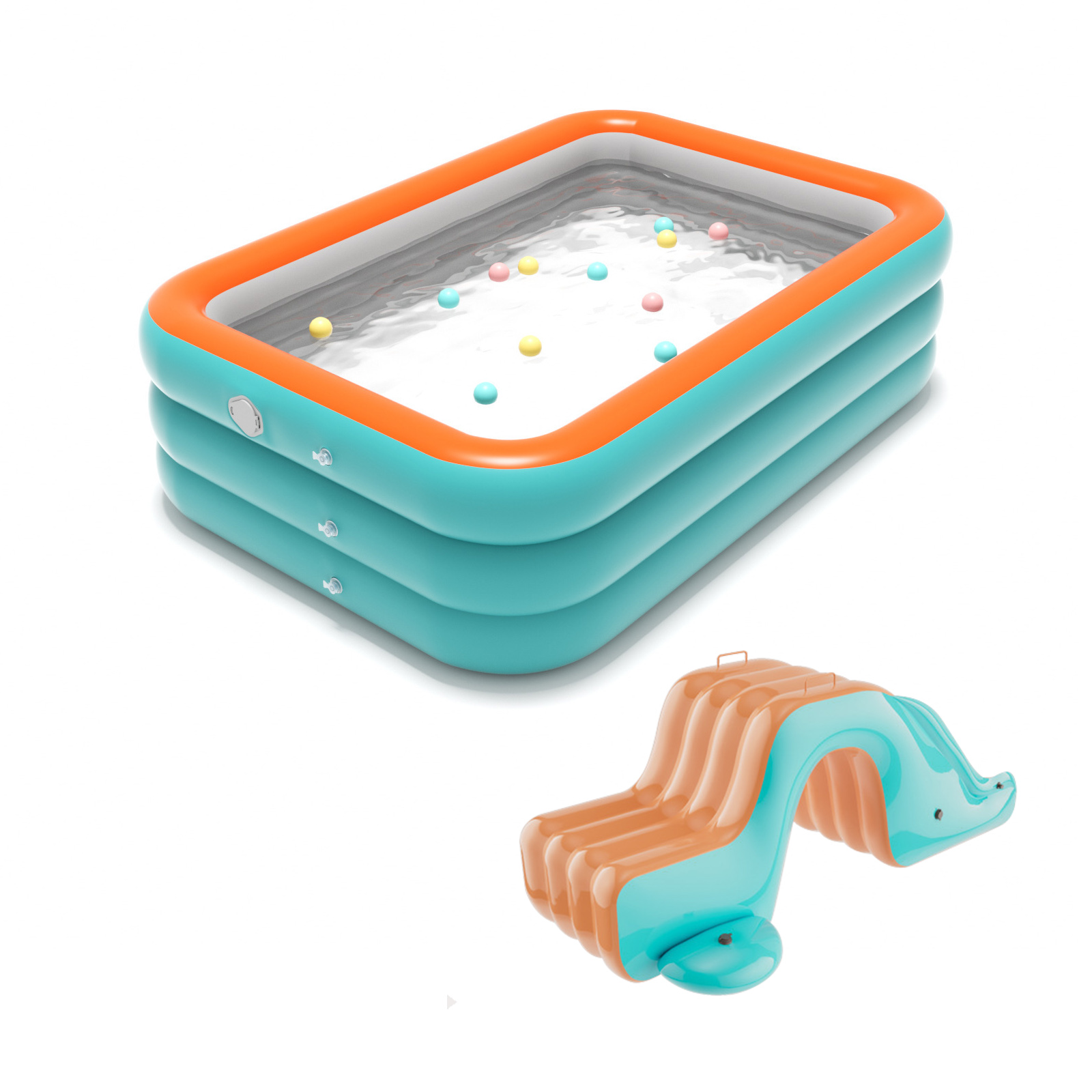 2.6m-3 layer pool with slide/without pump