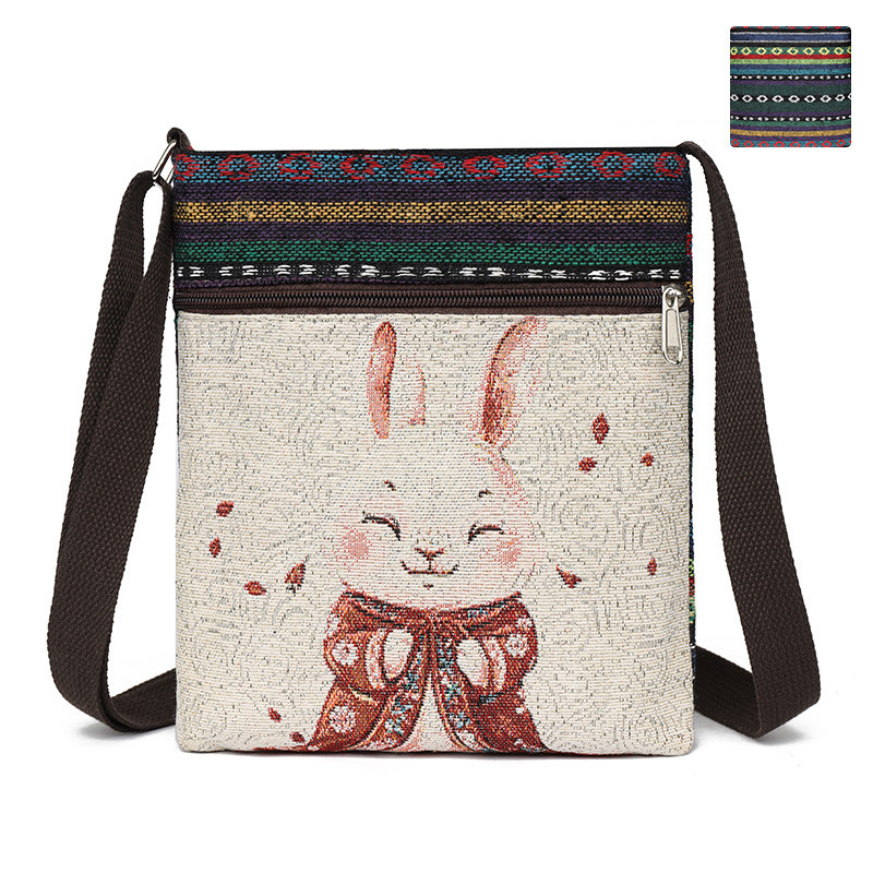 Painted rabbit on yellow background