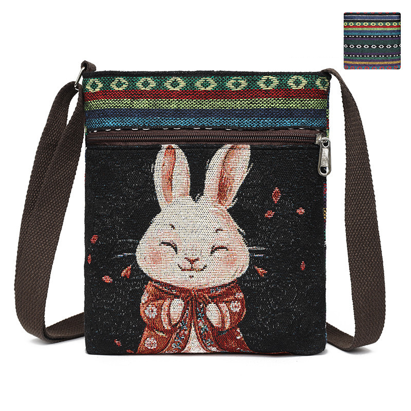 Painted rabbit on black background