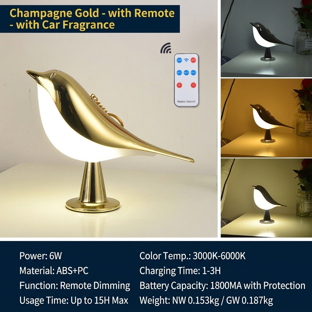 Magpie Champagne-with light source