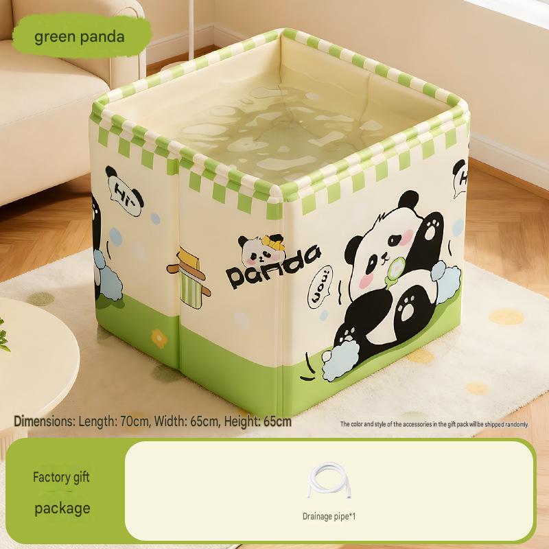 Panda green--folding square bucket (single bathtub)