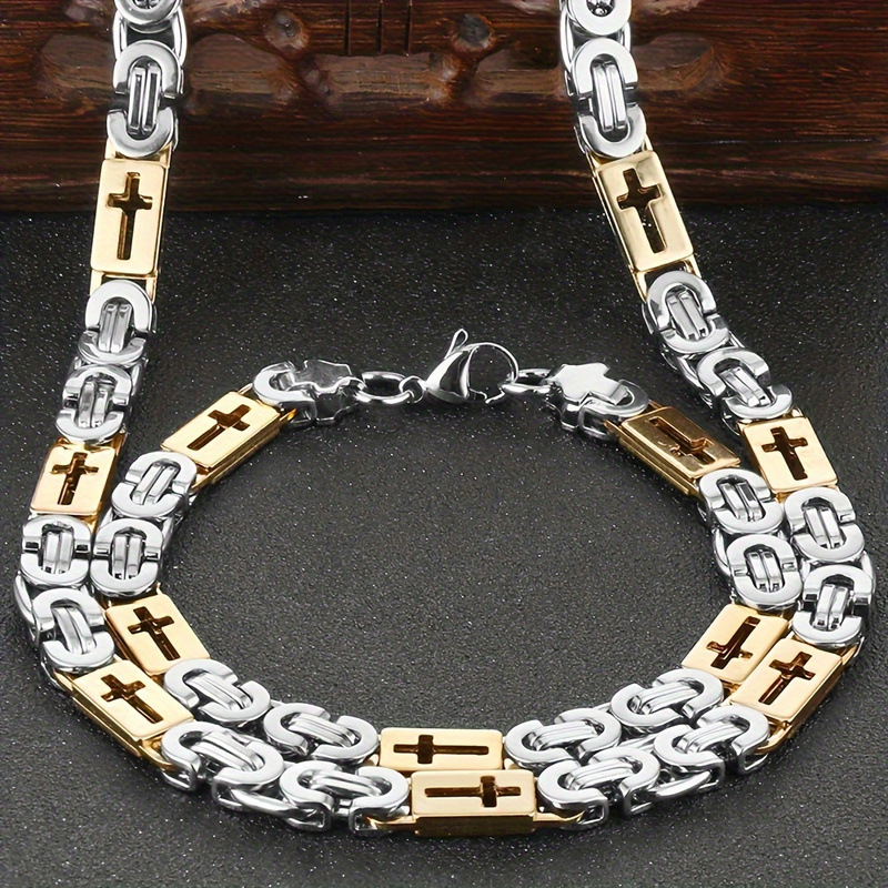 1:silver Gold necklace 55cm   bracelet 23cm