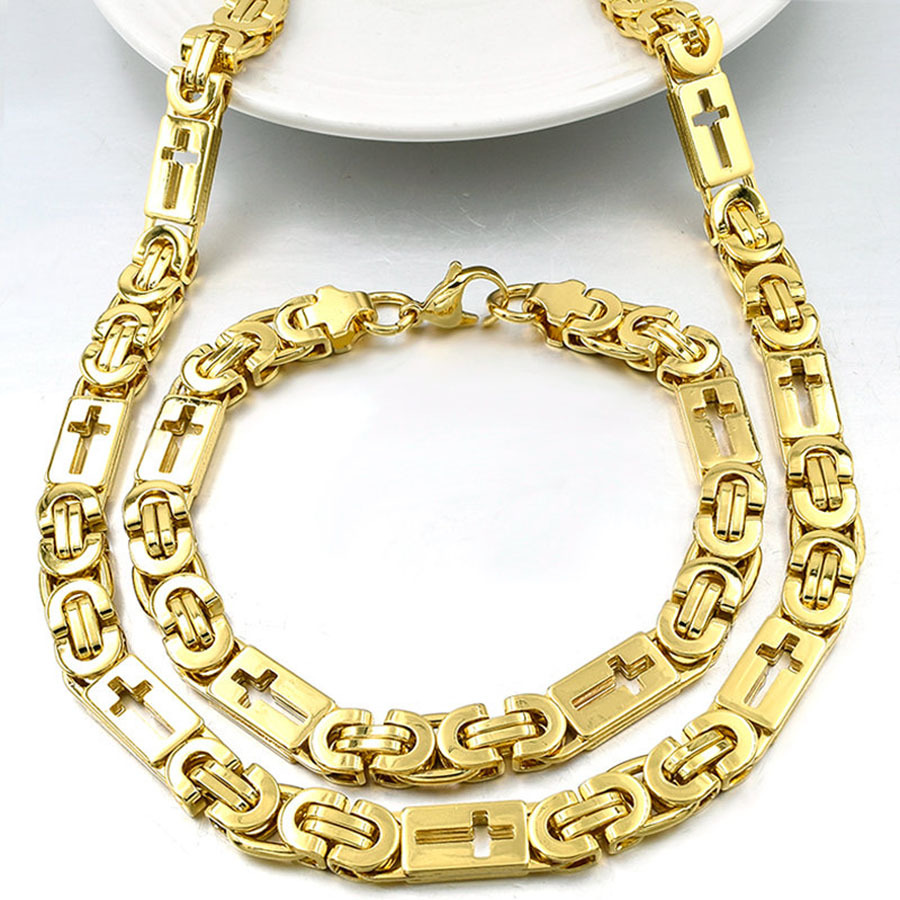 2:Gold necklace 55cm   bracelet 23cm