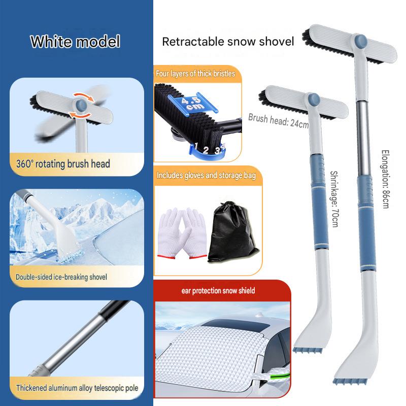 Upgraded alloy model [white]   ear protection and snow shield (comes with gloves and storage bag)