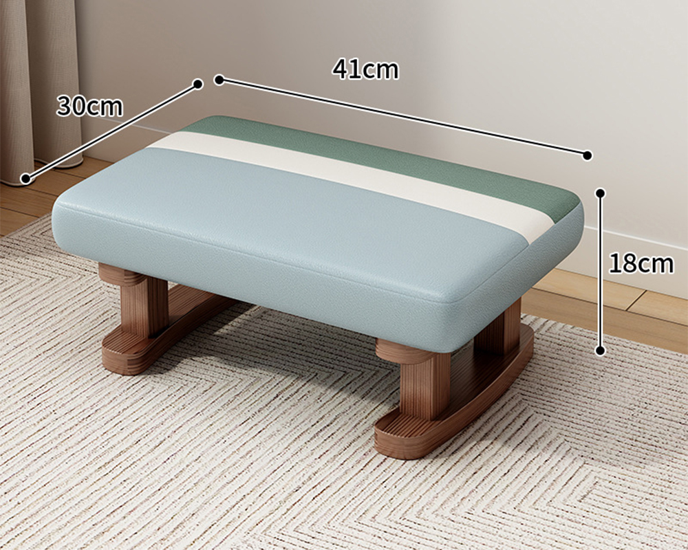 Walnut stool legs [light blue color matching] technical cloth   high resilience sponge