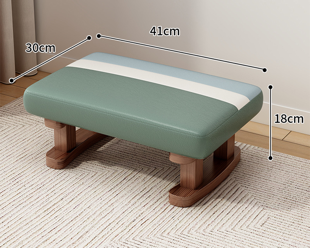 Walnut stool legs [green color matching] technical cloth   high resilience sponge