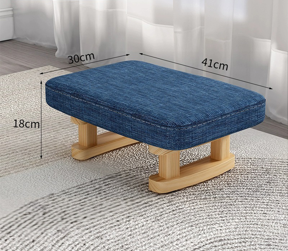 Log stool legs blue