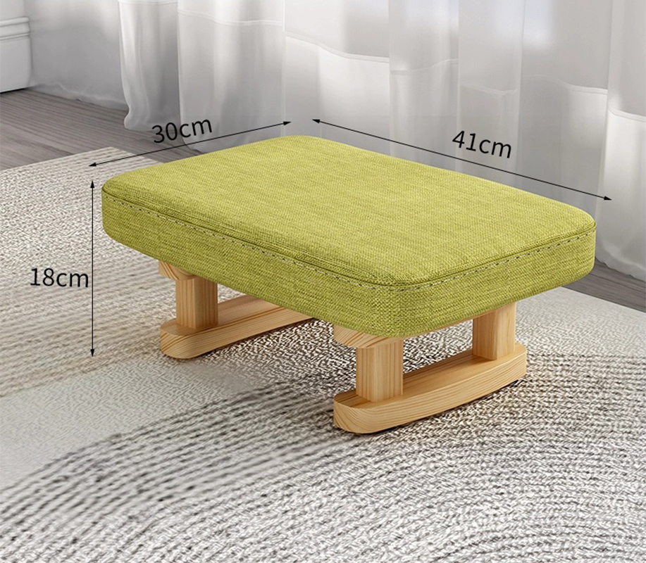 Log stool legs green
