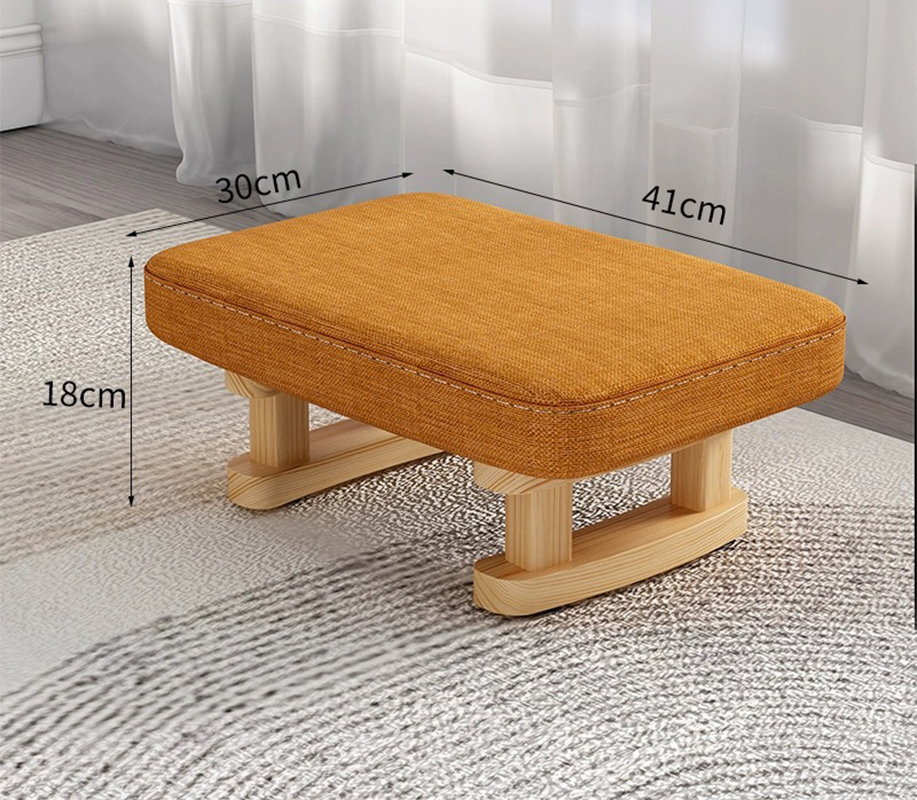 Log stool legs orange