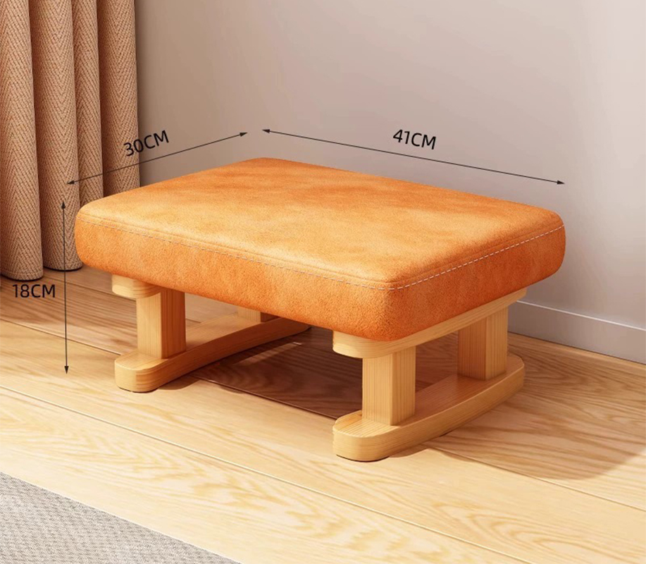 Log stool leg technical cloth orange
