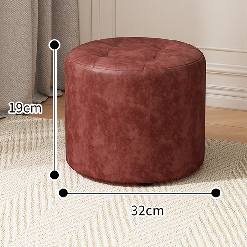 Light brown leather stool 19 high