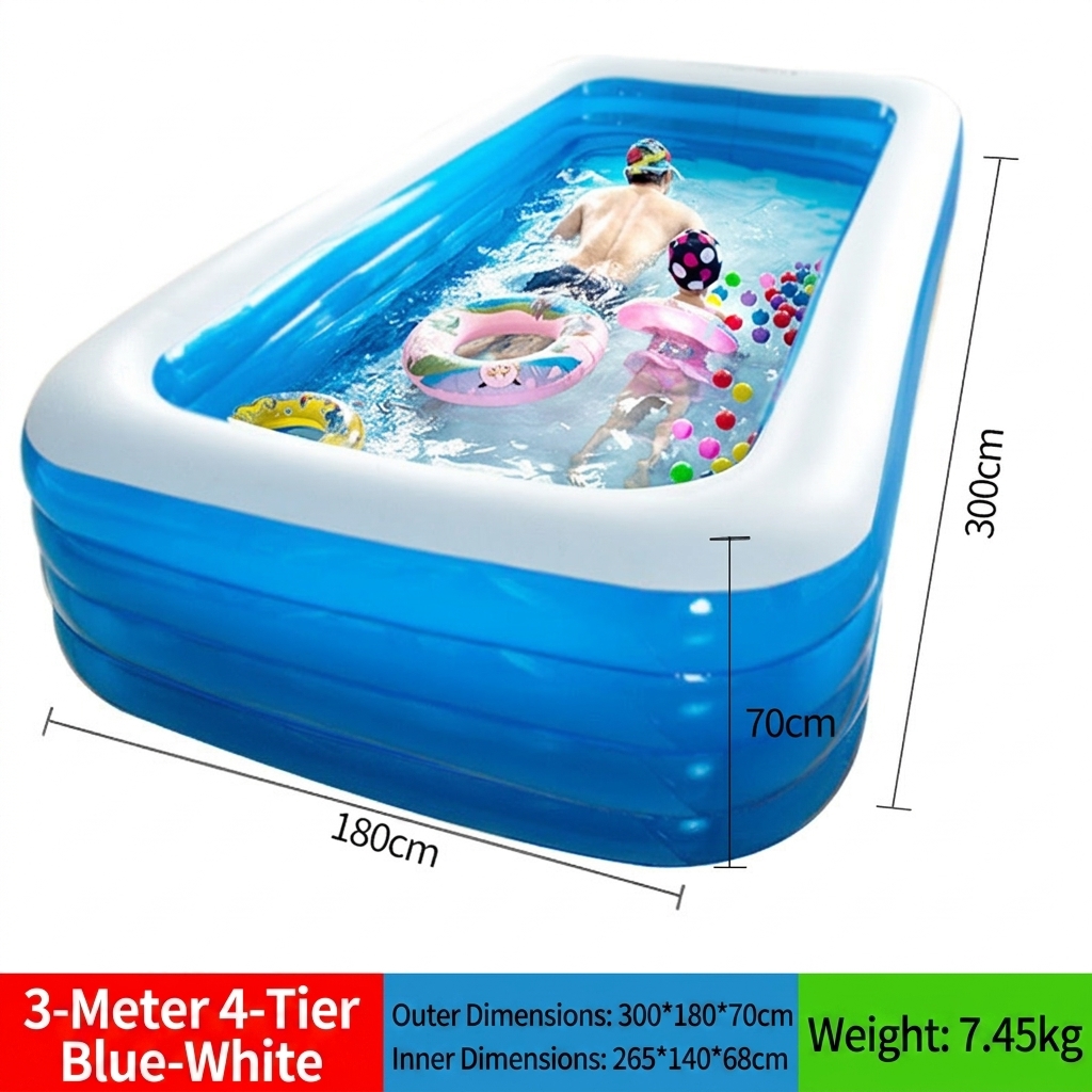 3 meters four layers blue and white