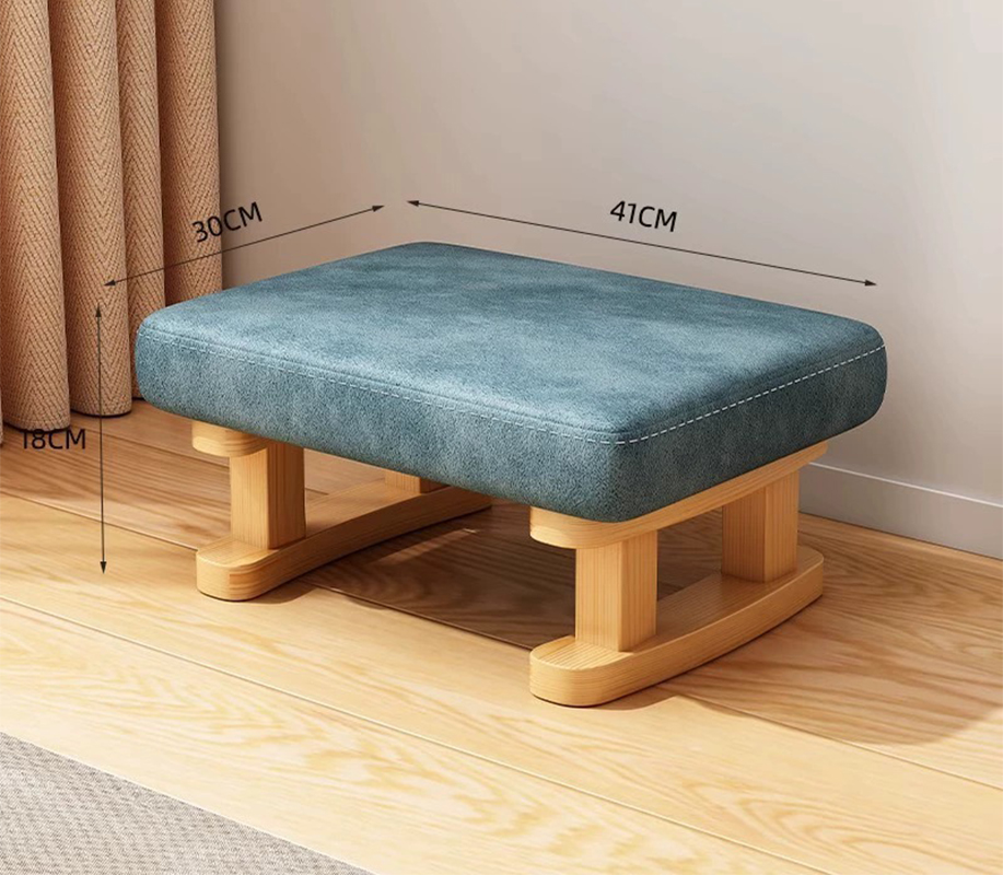 Log stool leg technical cloth cyan