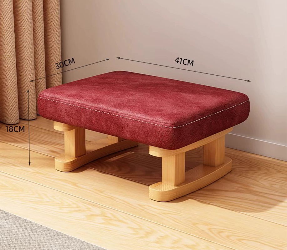 Log stool leg technical cloth red