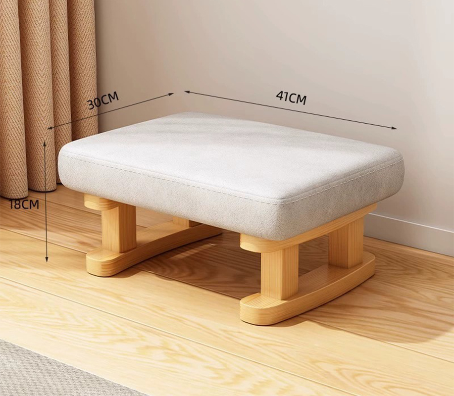 Log stool leg technical cloth white