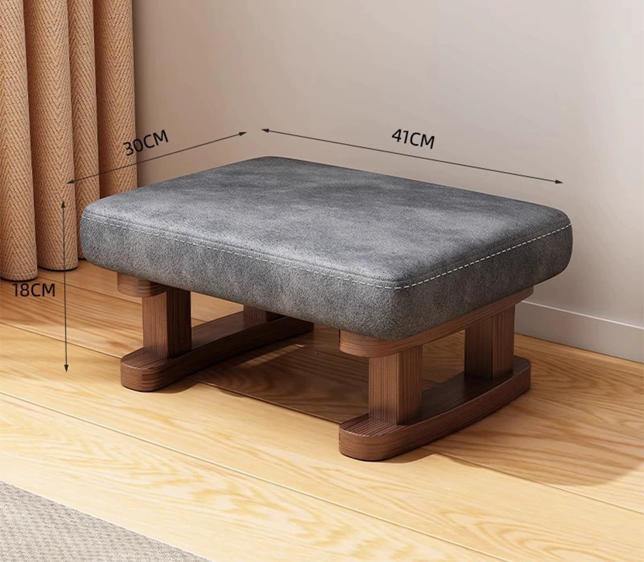 Walnut stool legs technical fabric gray