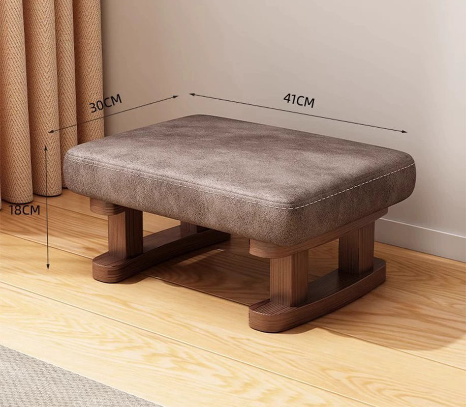 Walnut stool leg technical cloth coffee color