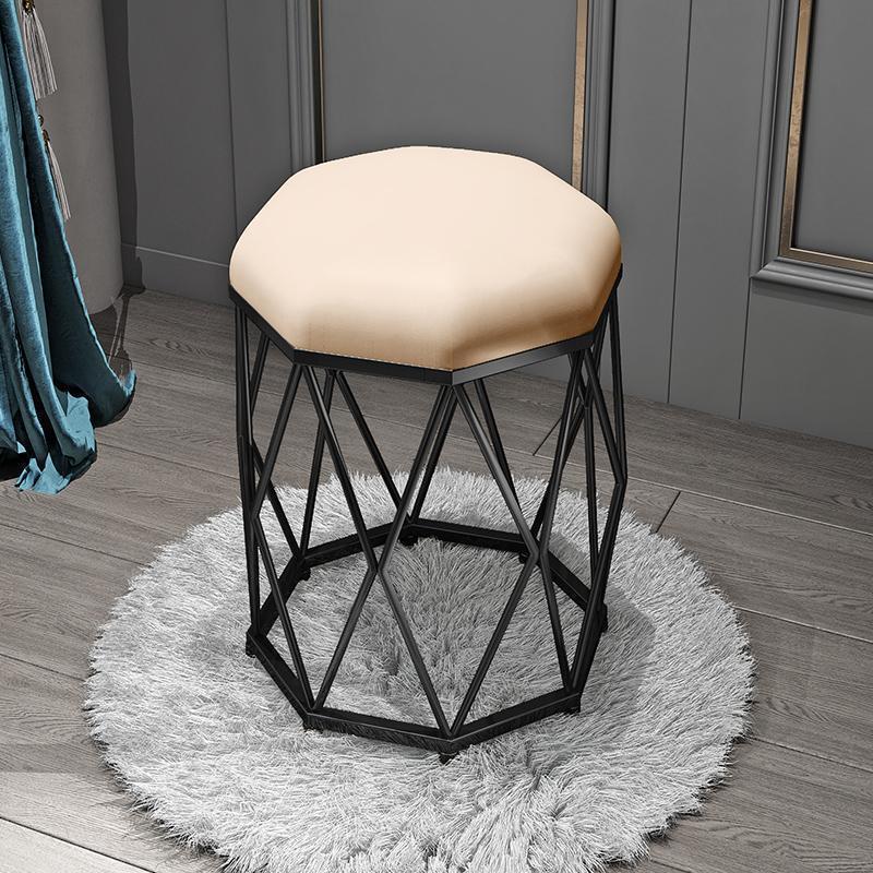 Flannel Black Octagonal Stool