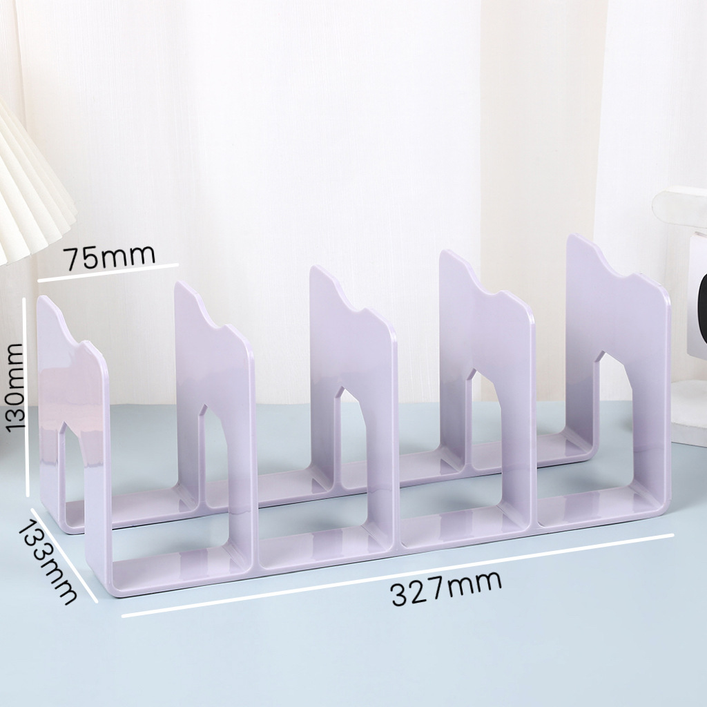 Purple grooved four-column bookend