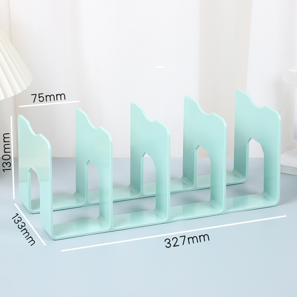 Green grooved four-column bookend