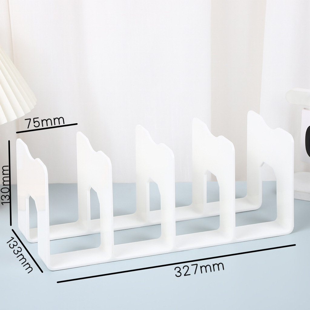 Creamy white grooved four-column bookend
