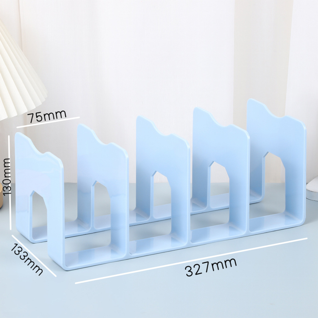 Blue grooved four-column bookend