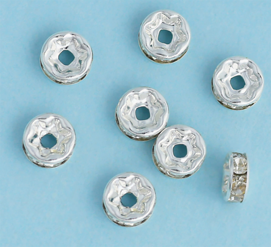 2:silverfärg pläterade med tydlig strass