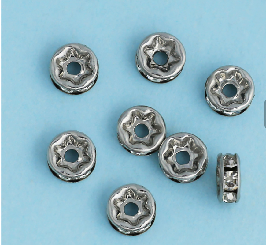 3:platinum color plated clear rhinestone