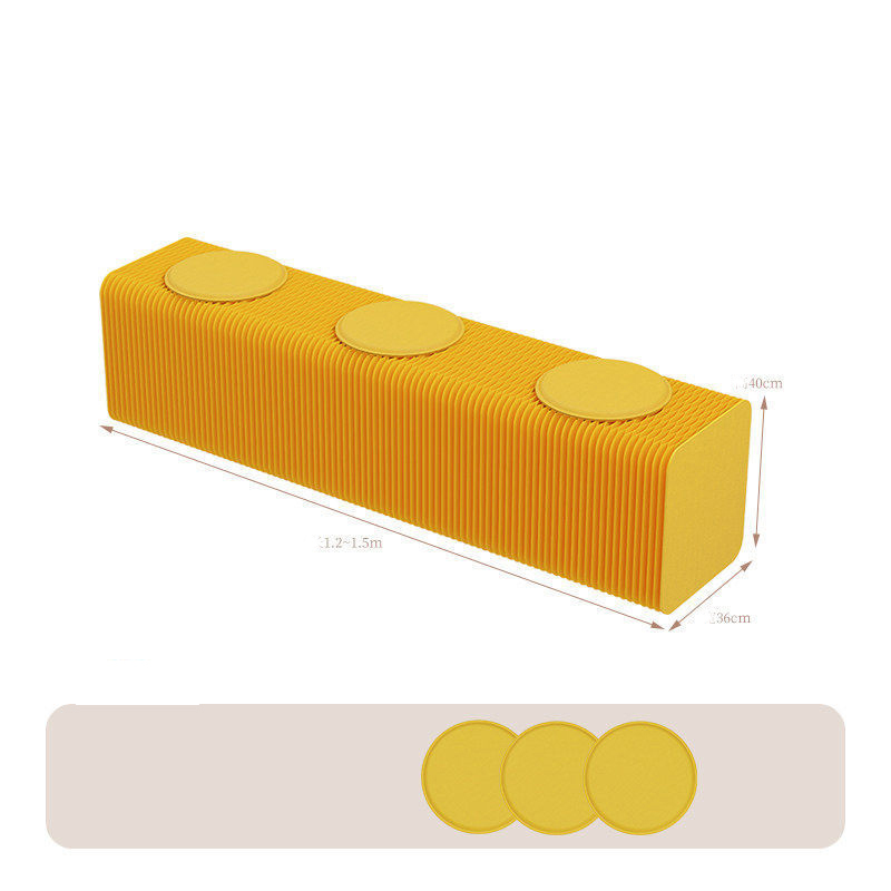 Yellow 1.5m bench [free round cushion]