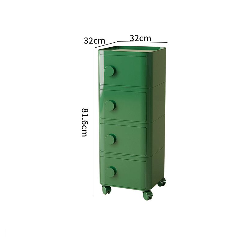 4-layer pulley with handle - medieval green