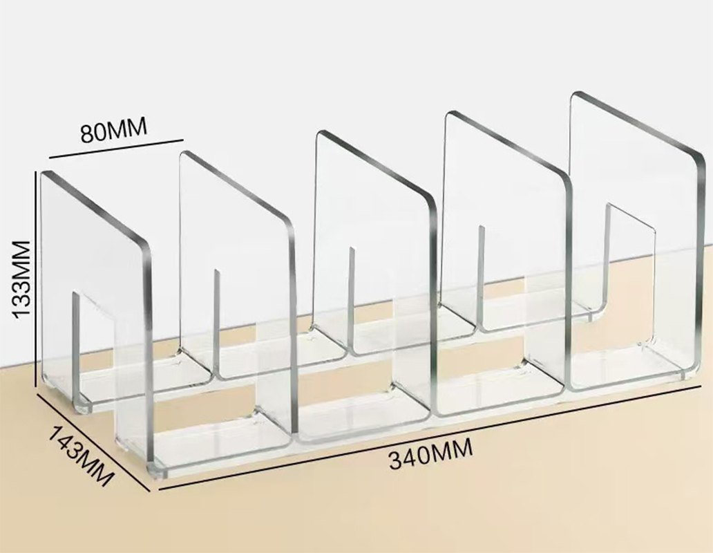 Transparent four-column bookend
