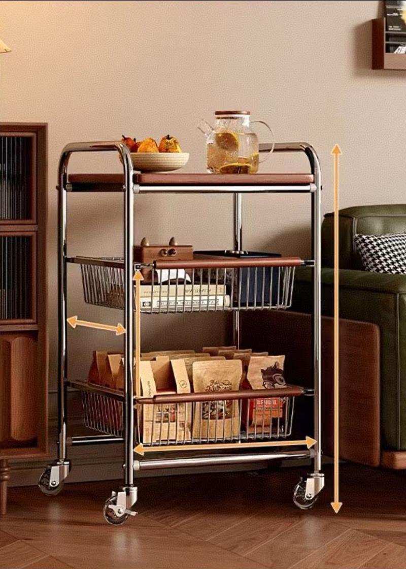 Crystal wheel [three layers and two drawers] storage rack