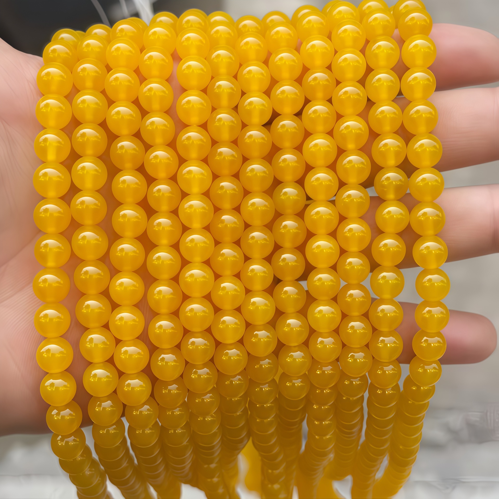 Yellow agate 6mm/60pcs