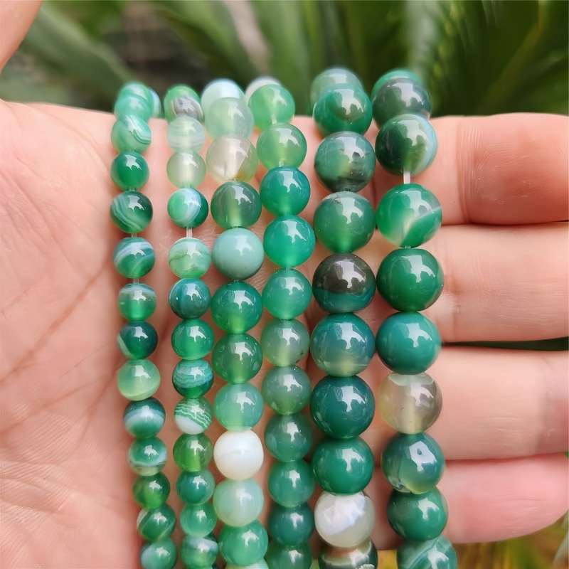 Green striped agate 6mm/60pcs