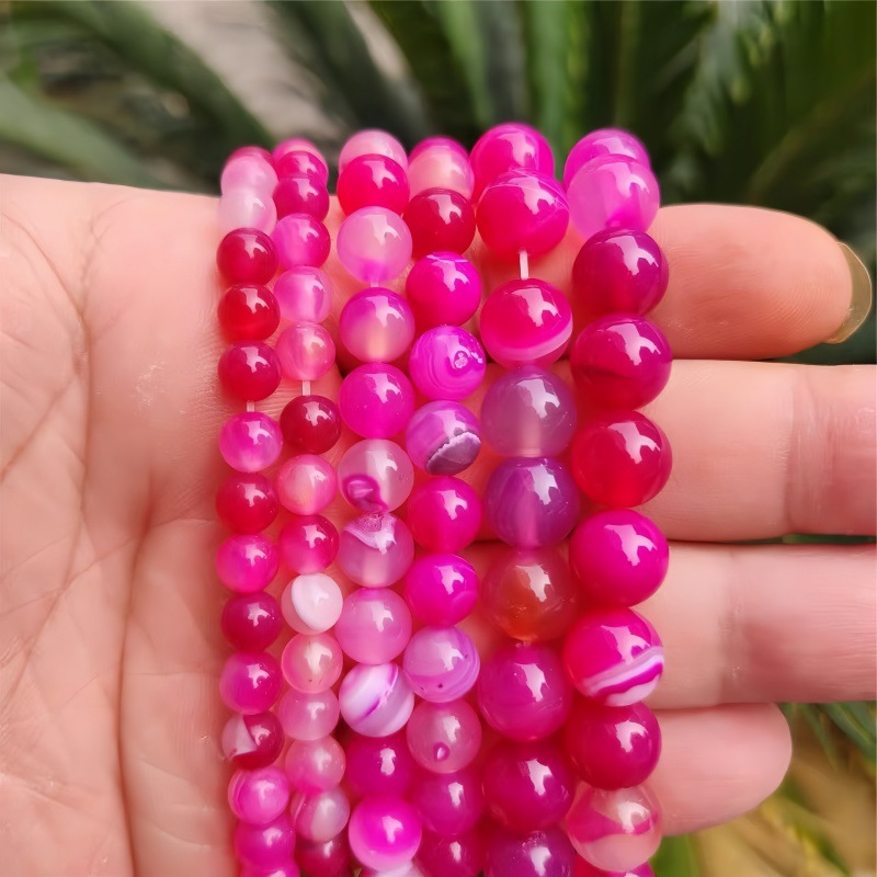 Rose striped agate 12mm/30pcs