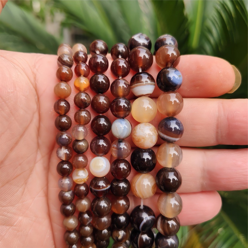 Light brown striped agate 8mm/45pcs