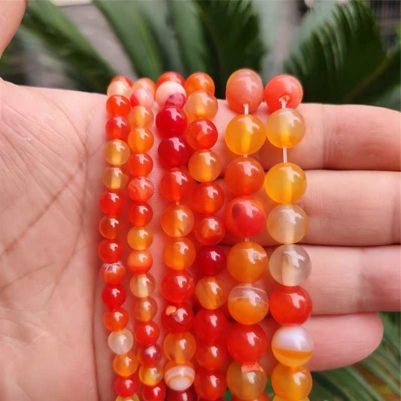 Orange striped agate 8mm/45pcs
