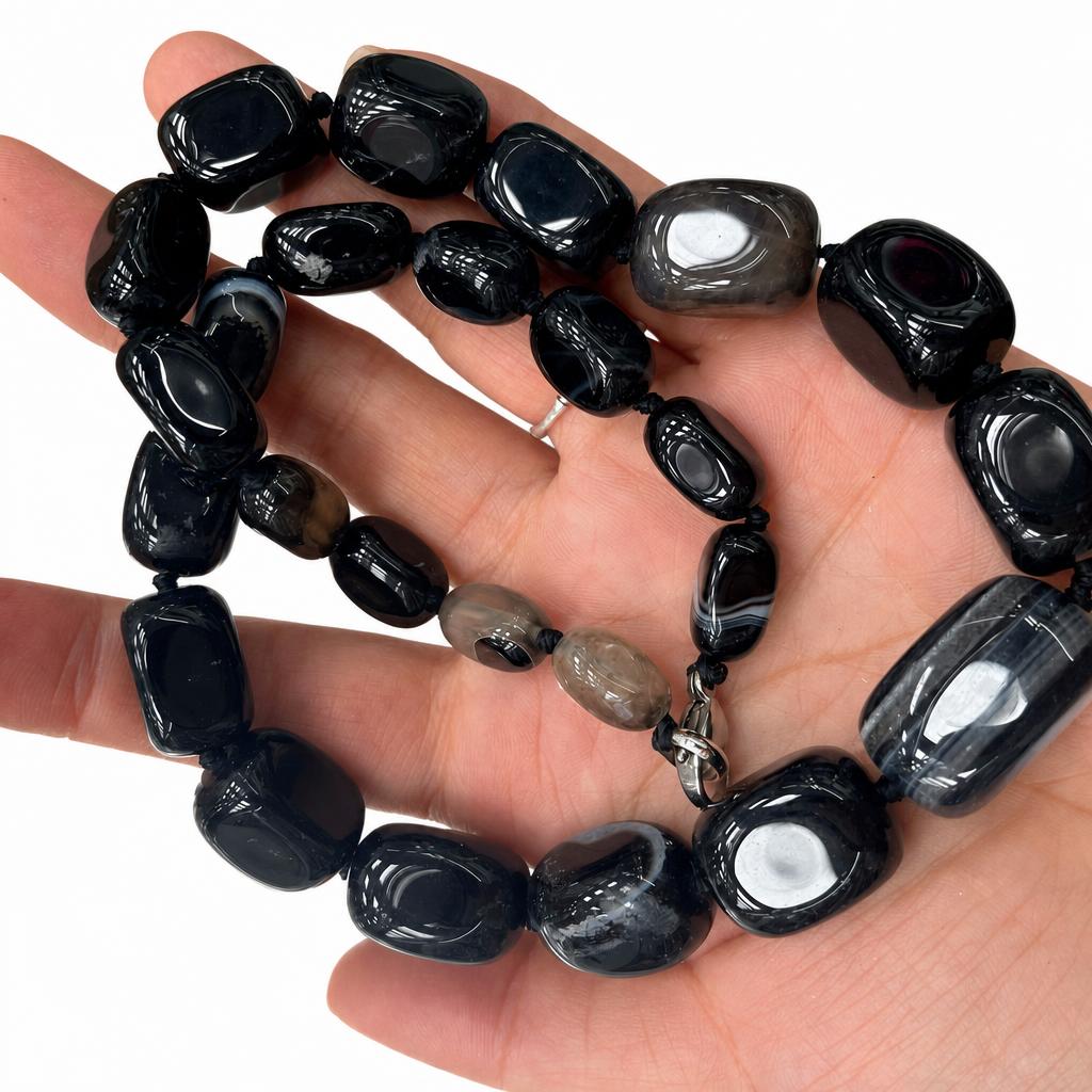 5 black lace agate
