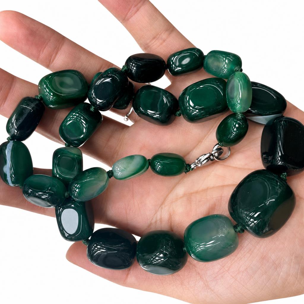 25 dark green agate