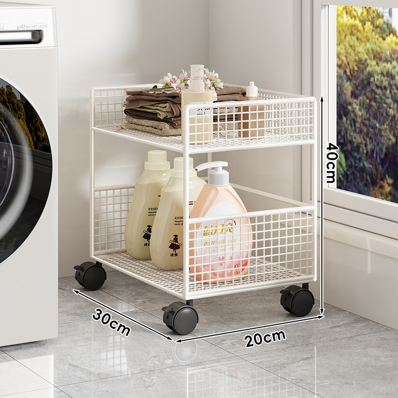White two-layer medium size [with wheels]