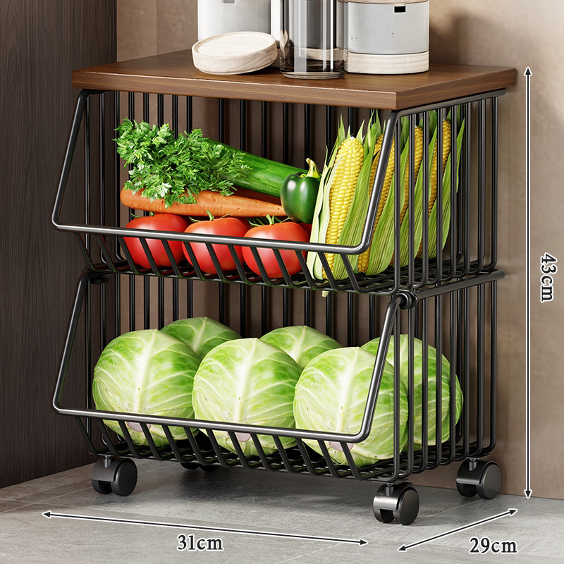 Black medium - double layer with wheels
