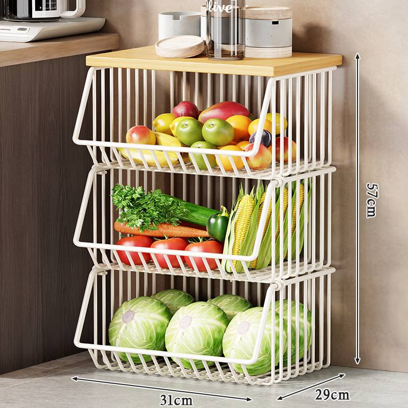 White medium - three-tier, no wheels